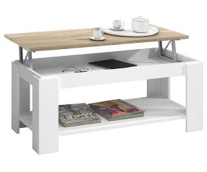 mesa de centro con revistero mesa elevable moderna de amazon